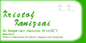 kristof kanizsai business card